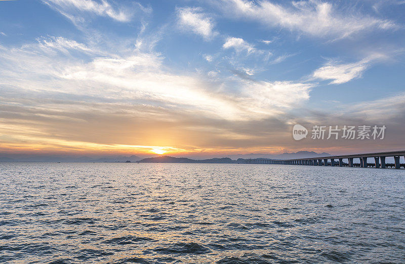 中国浙江乐清湾第一跨海大桥建设