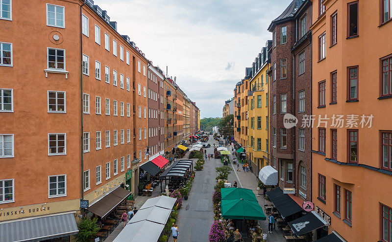 Rorstrandsgatan，斯德哥尔摩的无人机视图