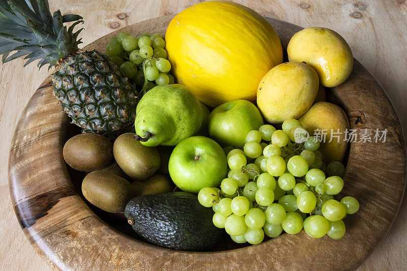 黄色和绿色的水果