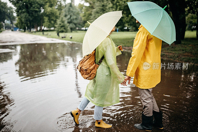 大自然中有趣的雨天