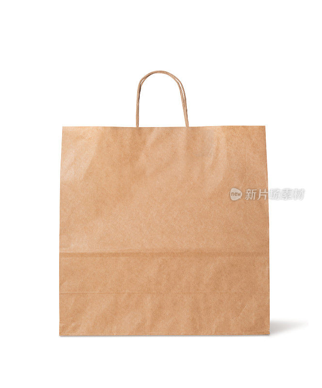 空白棕色购物袋与剪切路径。纸袋