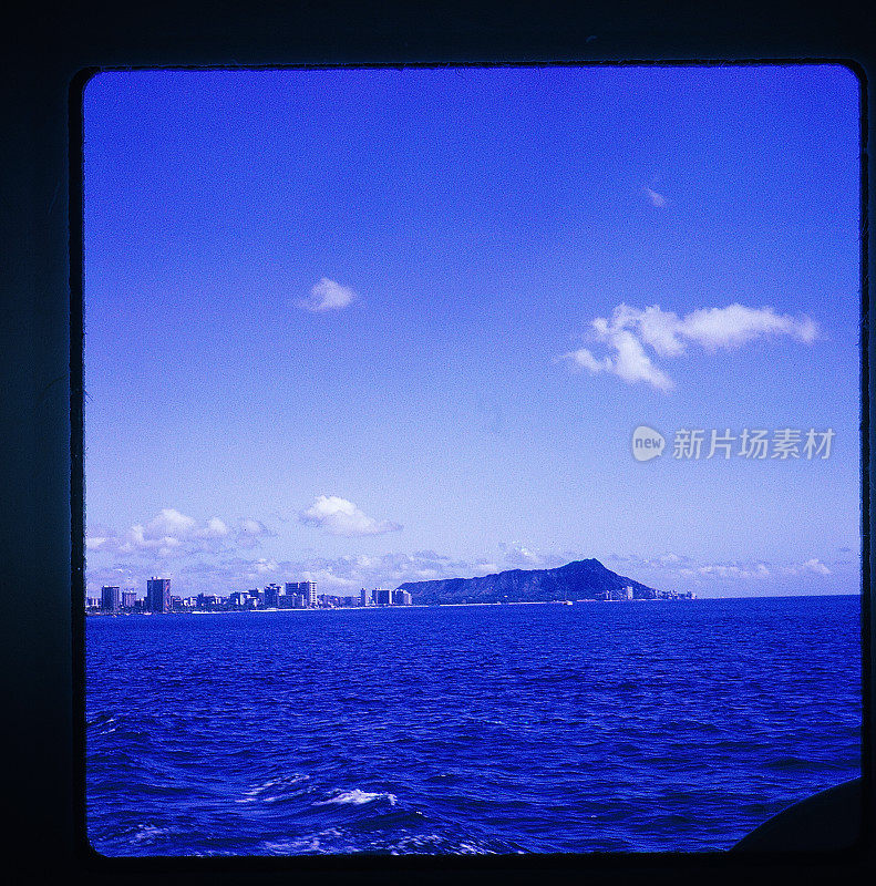 老式复古风格底片扫描，珍珠港在瓦胡岛，夏威夷，美国