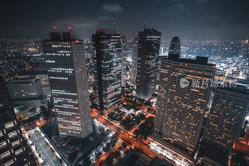 日本东京新宿夜景