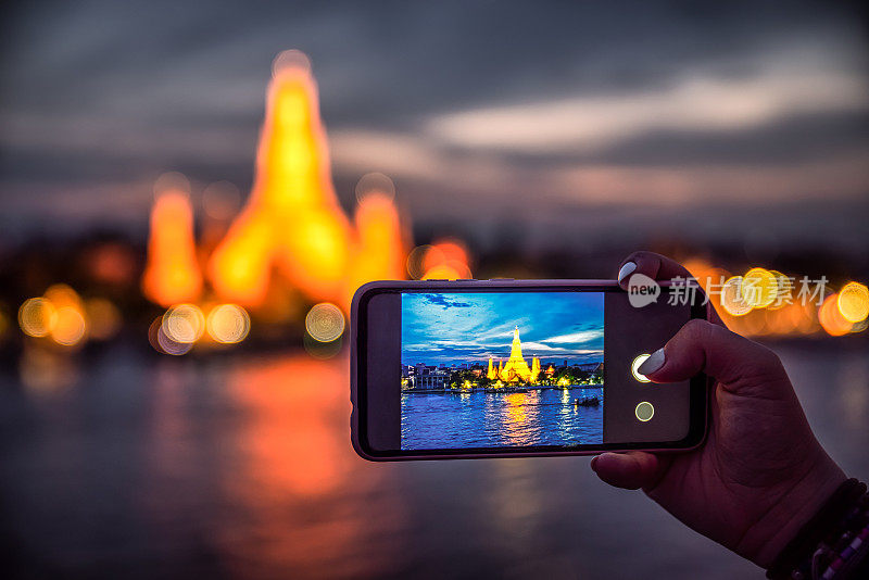 拍摄曼谷的阿伦寺。泰国