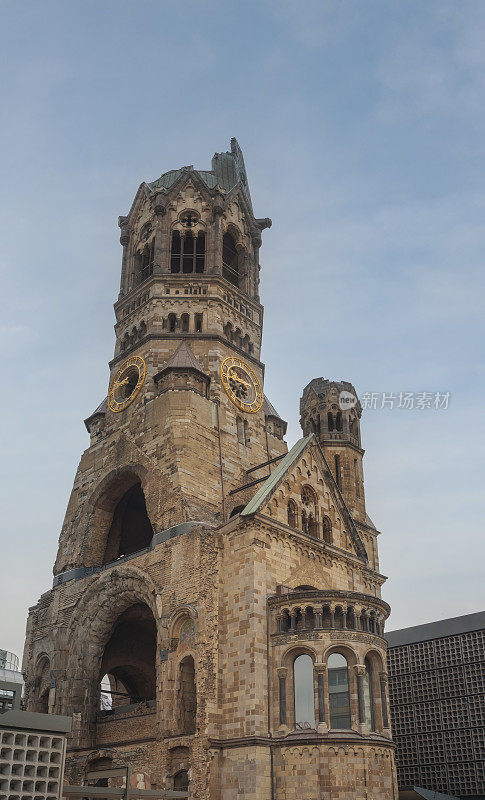 德皇威廉纪念教堂塔-在炸弹袭击中受损-柏林，德国