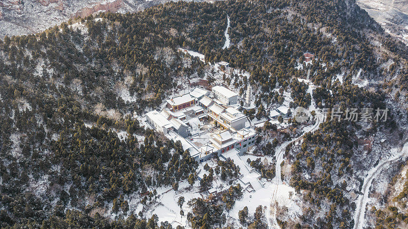 中国河北省石家庄市赞皇县石柱山风景区航拍