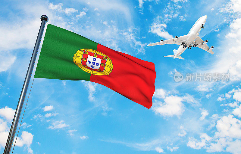葡萄牙国旗和飞机