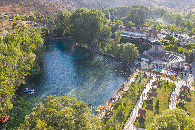 Gökpınar湖Gürün，西瓦斯鸟瞰图