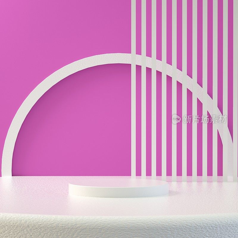 3D渲染产品展示平台的粉色背景