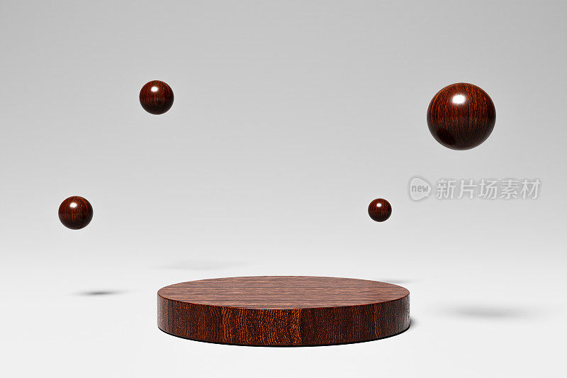 木质质感的讲台舞台展示模型的产品展示木质讲台