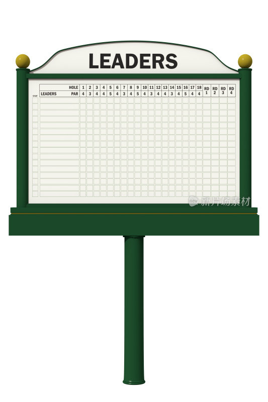 高尔夫球中使用的空白记分牌