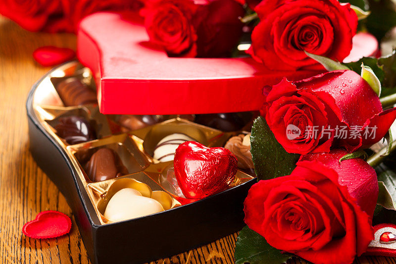 一盒红玫瑰松露巧克力