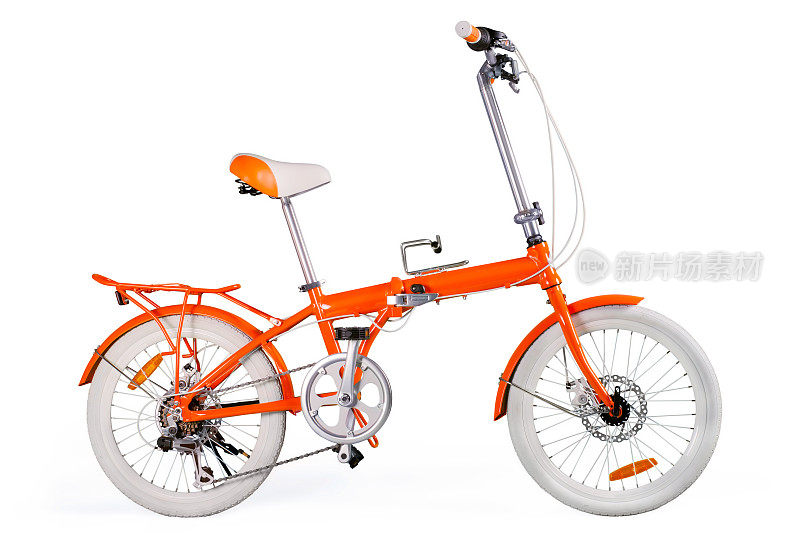 橙色的折叠自行车