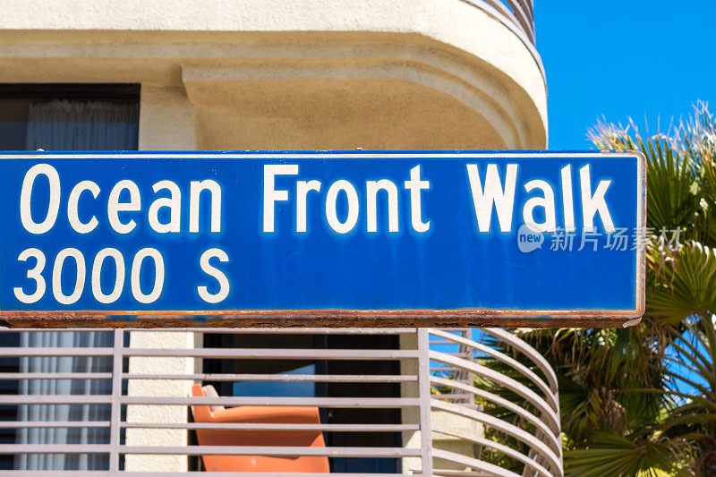 海滨步行街标志威尼斯海滩木板路洛杉矶