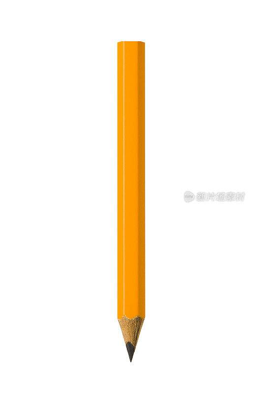 新的黄色短铅笔，没有擦除