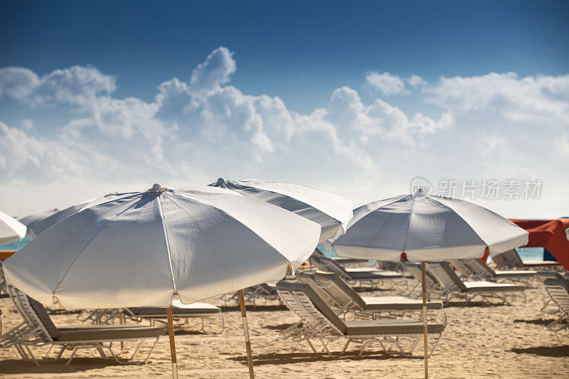 佛罗里达州迈阿密的沙滩伞