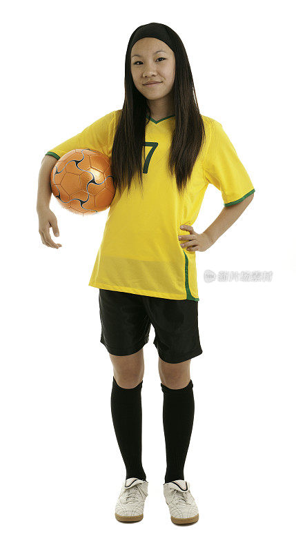 足球女孩黄色