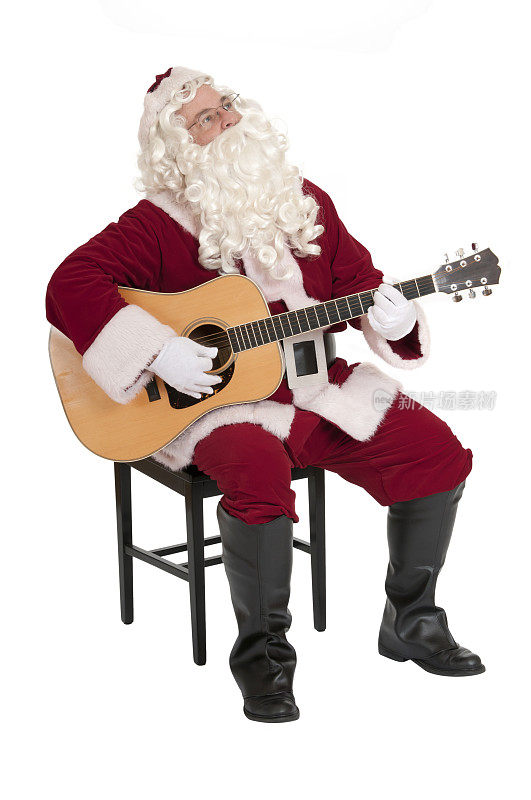 圣诞老人弹奏吉他-音乐系列
