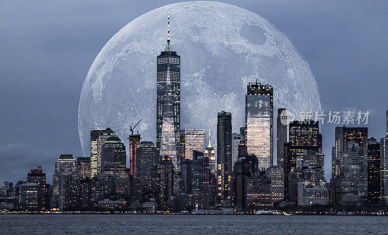 纽约市的超级月亮