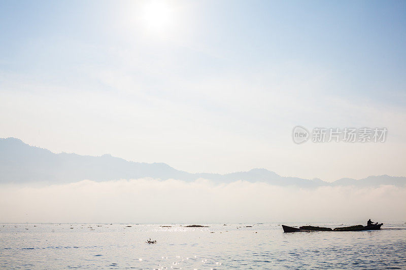 缅甸掸邦茵莱湖上的小船