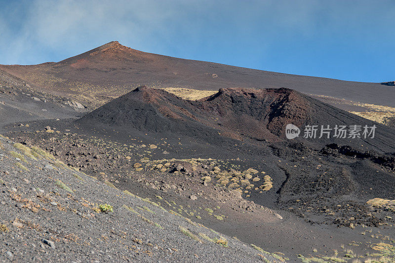 埃特纳西西里岛上的火山景观和火山口