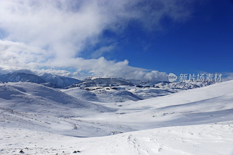 美丽的冬季风景在Bjelasnica山-波斯尼亚和黑塞哥维那