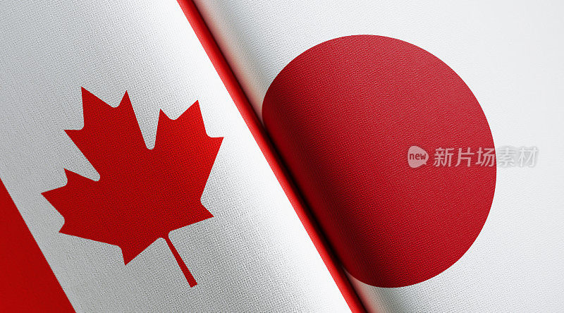 加拿大和日本国旗组合