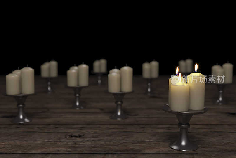 用蜡烛从人群中脱颖而出的概念
