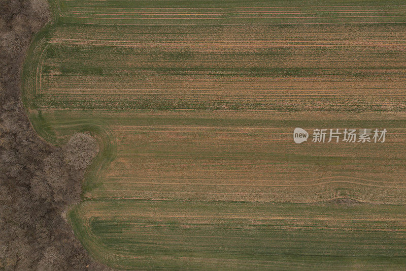 空空如也的农田鸟瞰图