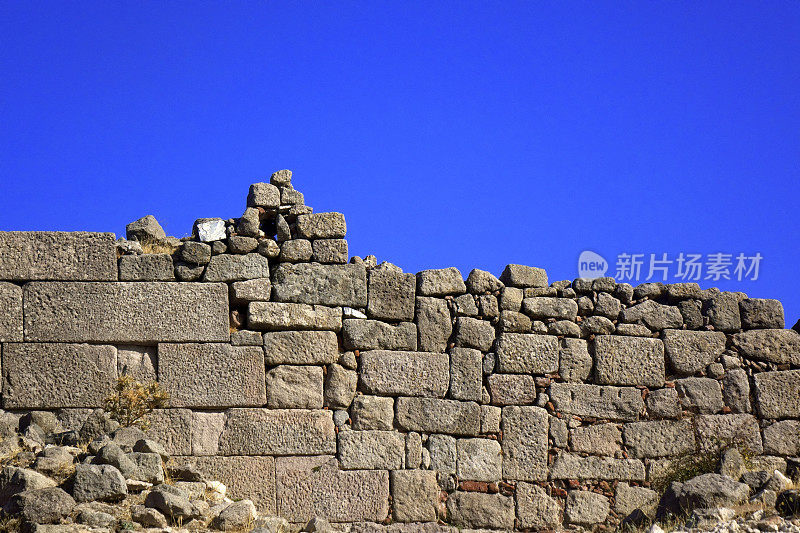 来自古希腊考古遗址佩加蒙的古老石墙