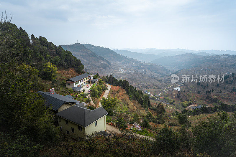 在清晨的山上