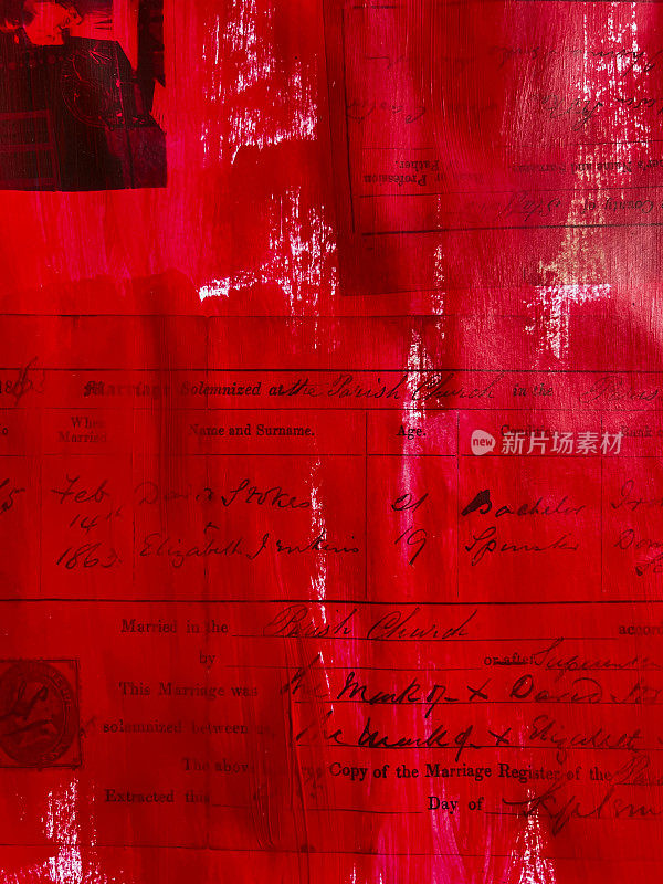 19世纪的红漆文件