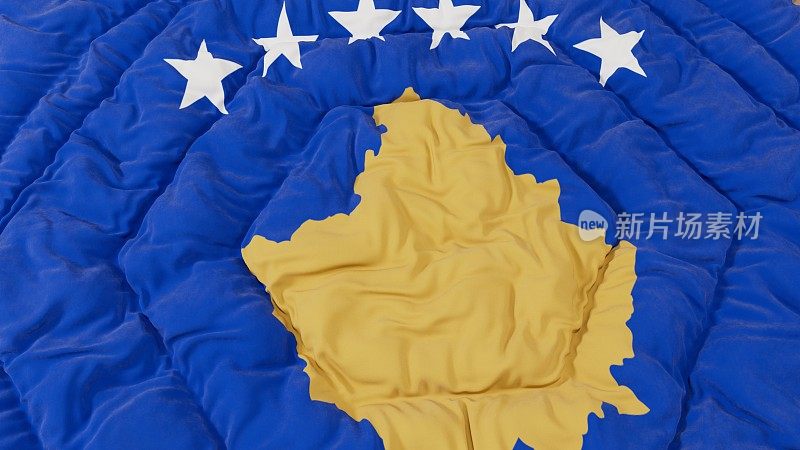 科索沃国旗高细节波浪形背景