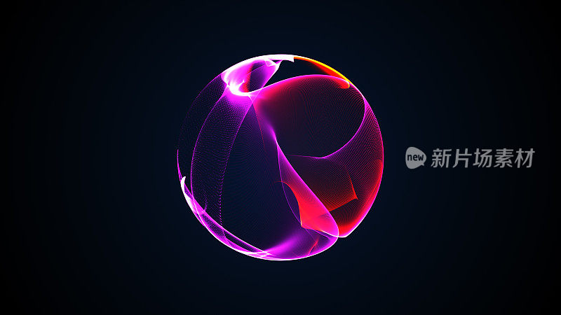 抽象能量紫色球体与发光明亮的粒子