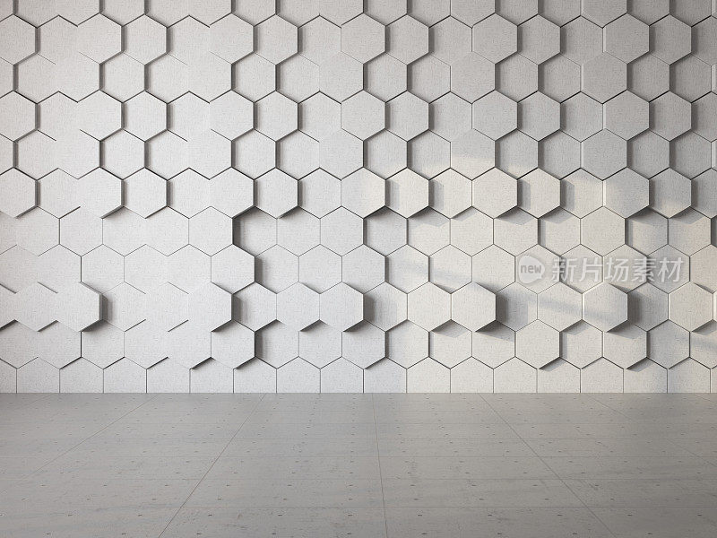 白色六角形墙设计