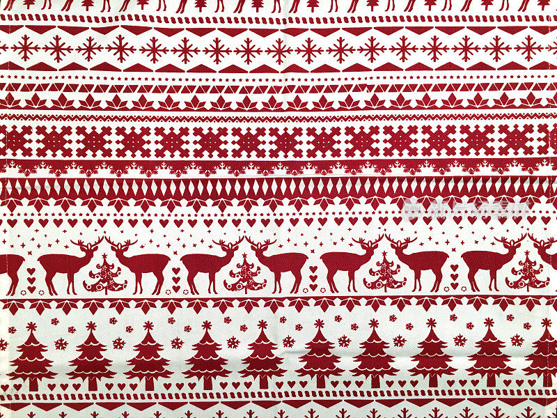 圣诞装饰红白相间的织物纹理
