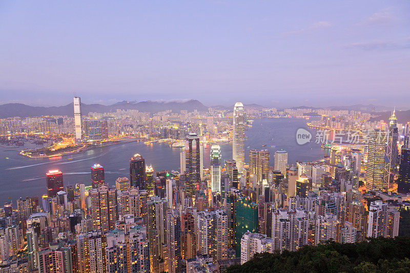 香港:夜间维多利亚港