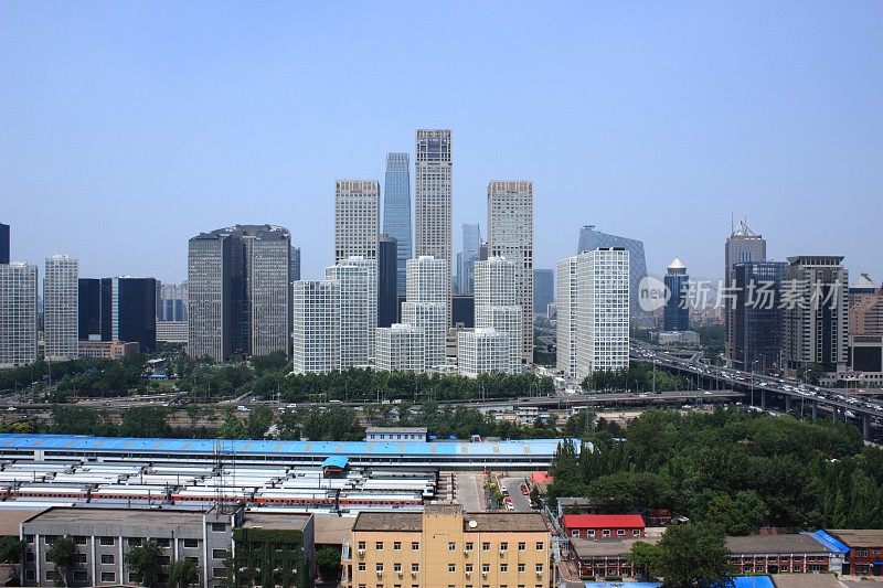 中国北京现代金融区天际线