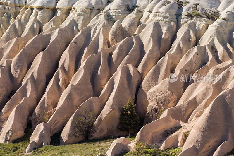 土耳其卡帕多西亚的棱纹凝灰岩