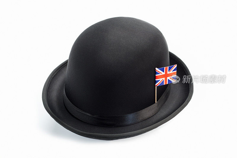 带有英国国旗的标志性圆顶礼帽