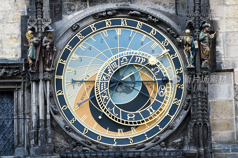 布拉格市政厅和天文钟。