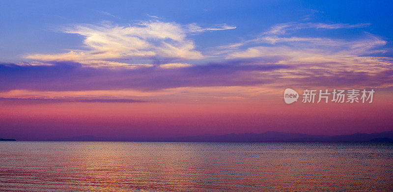 夕阳海水背景