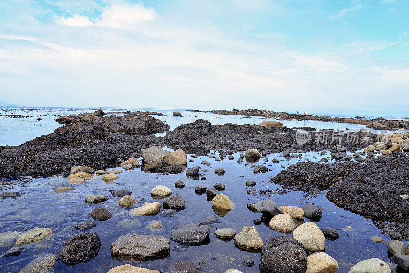 多岩石的海岸线