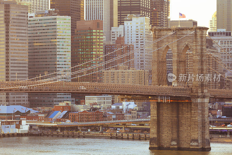布鲁克林大桥和纽约曼哈顿