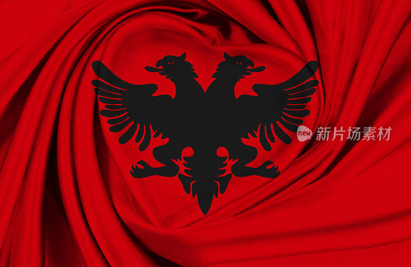 阿尔巴尼亚挥舞着国旗