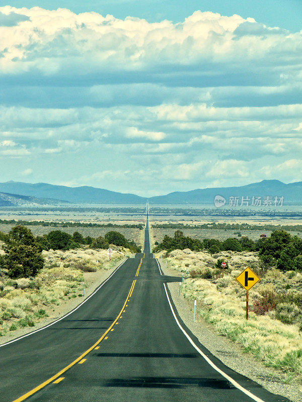 这是一条穿越美洲沙漠的又长又直的路
