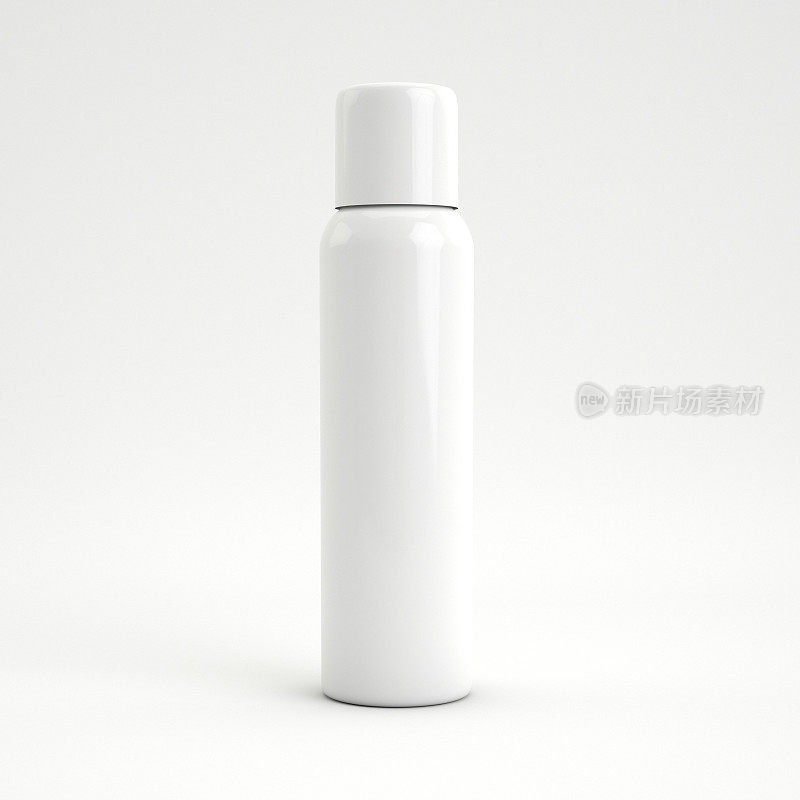 3d渲染空白化妆品瓶隔离在白色背景与复制空间。