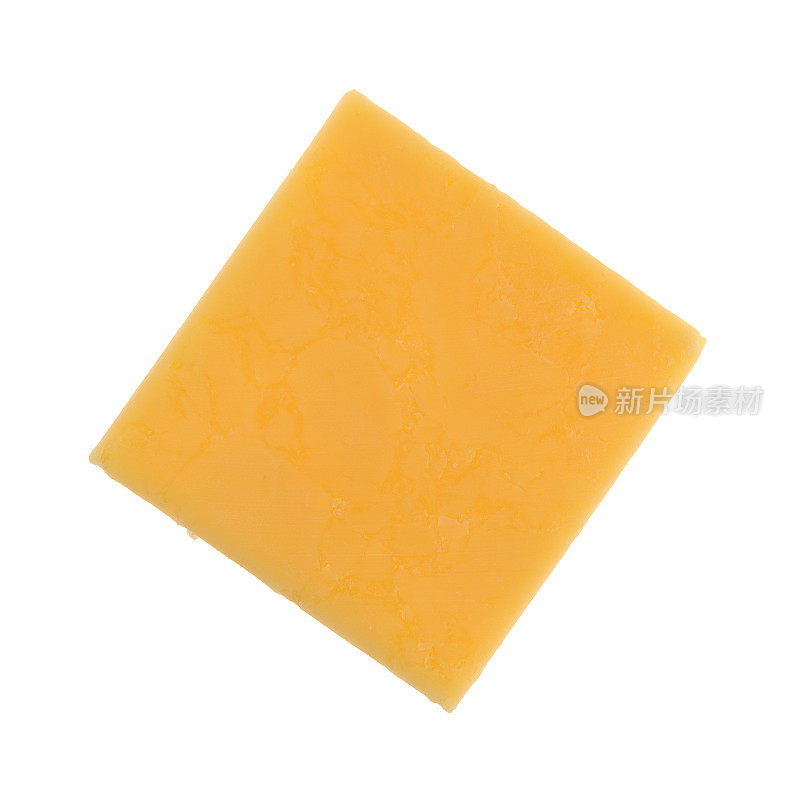 白色背景上的方块豪达奶酪