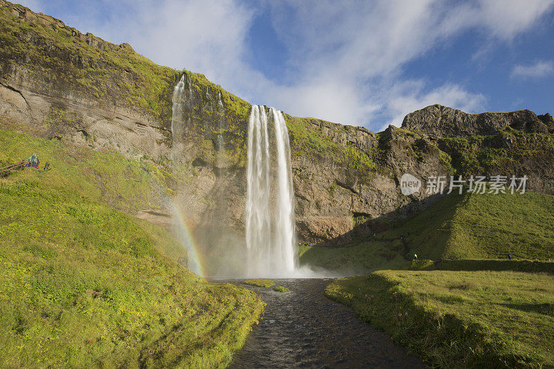 在冰岛Seljalandsfoss