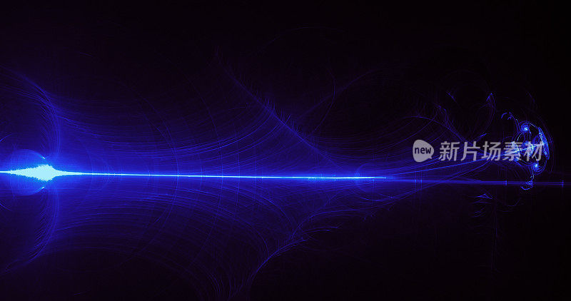 蓝色抽象线曲线粒子背景